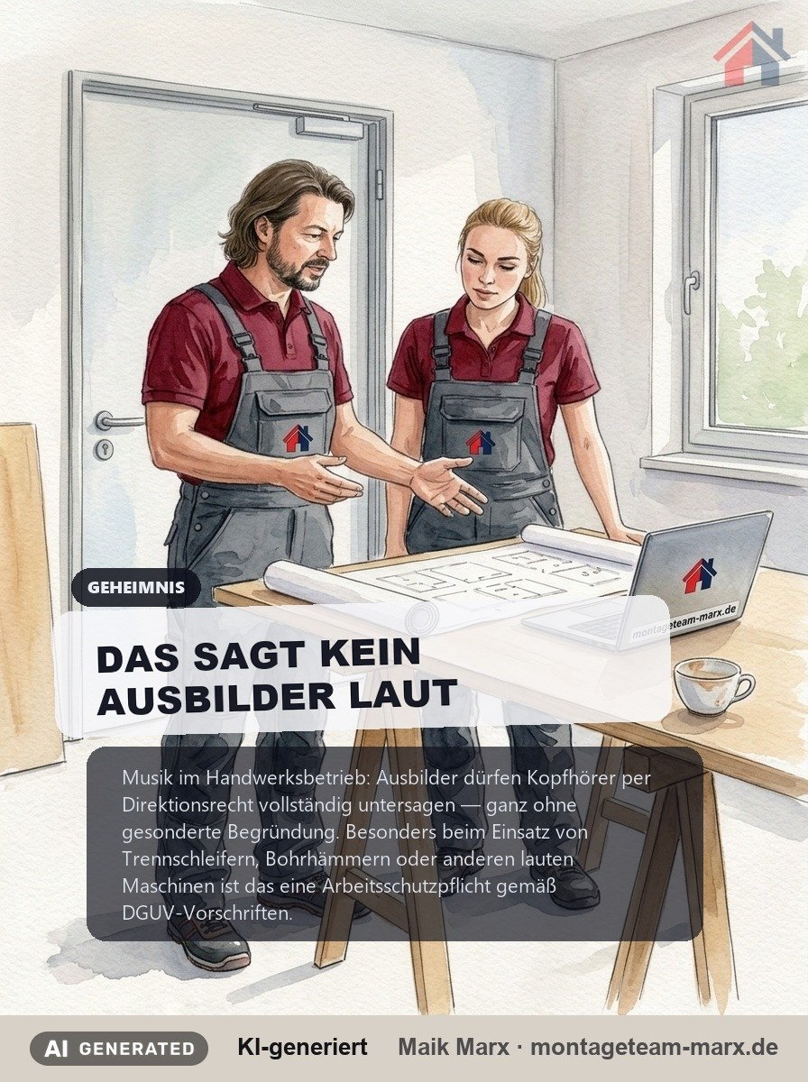 Musik auf der Baustelle: Was Ausbilder dürfen – und welche Pflichten sie haben