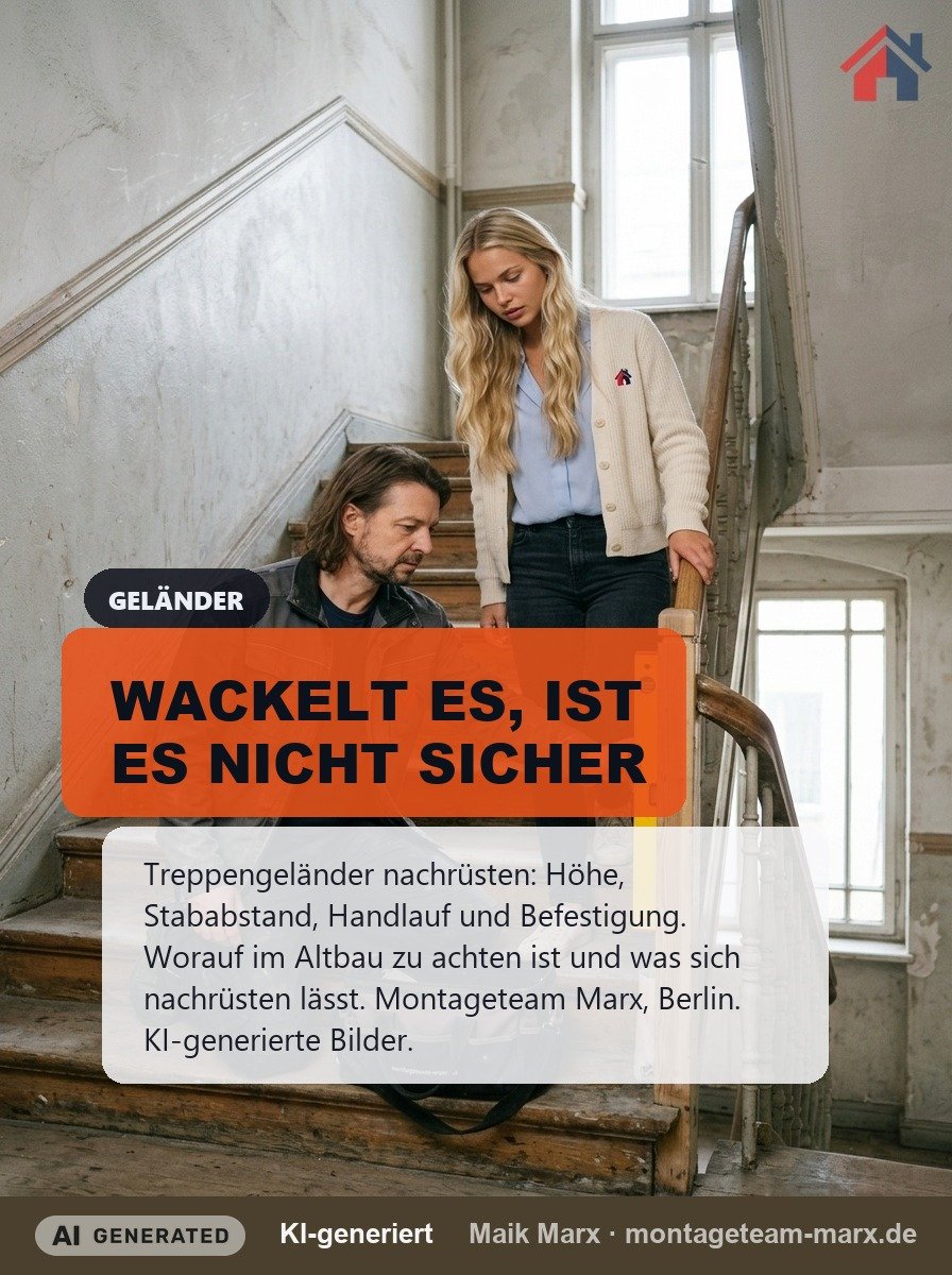 Treppengeländer nachrüsten: Höhe, Abstand, Handlauf